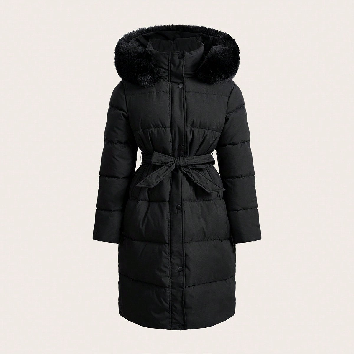 Damen Freizeitjacke mit Pelzkragen und Kapuze, Winter, Leicht