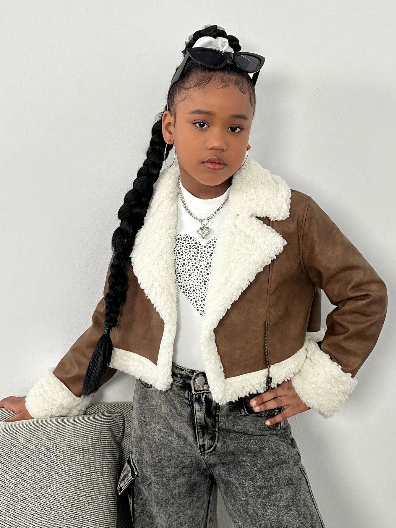 Stylische Tween Mädchen Jacke mit Farbblock-Design und Thermofutter