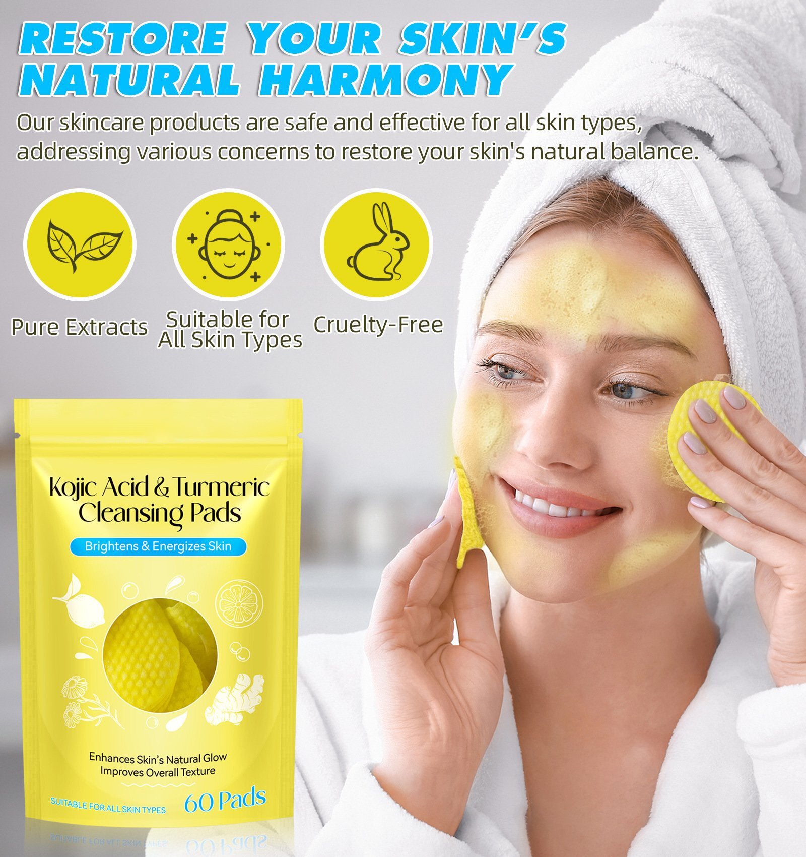 Soly Skin™ Turmeric Cleansing Exfoliating Pads