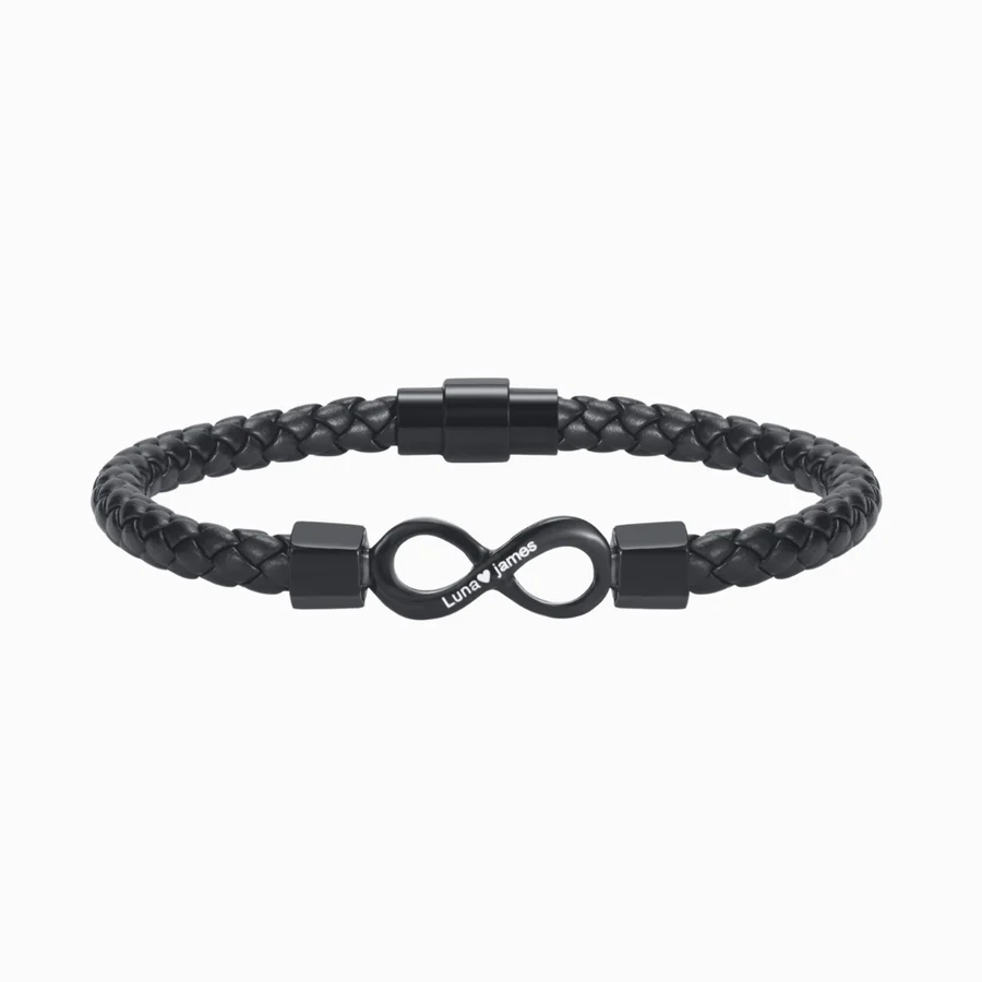 To My Man, Forever & Always Infinite Love Names Bracelet