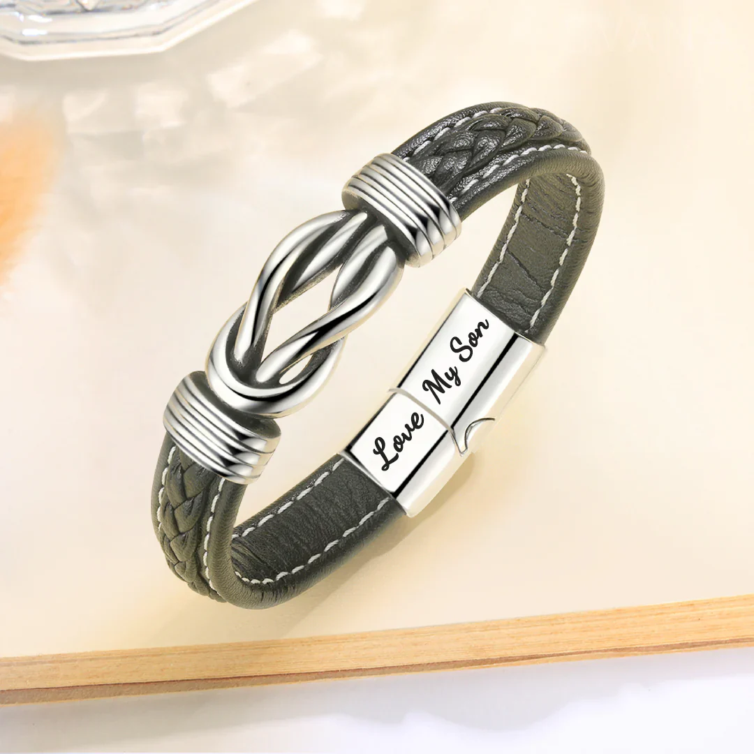 “Mother and Son Forever Linked Together" Braided Bracelet