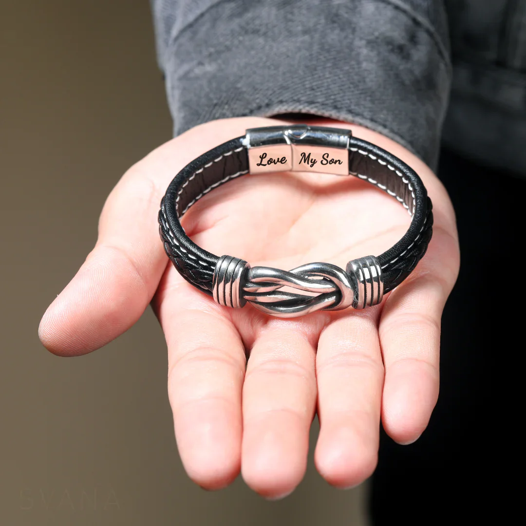 “Mother and Son Forever Linked Together" Braided Bracelet