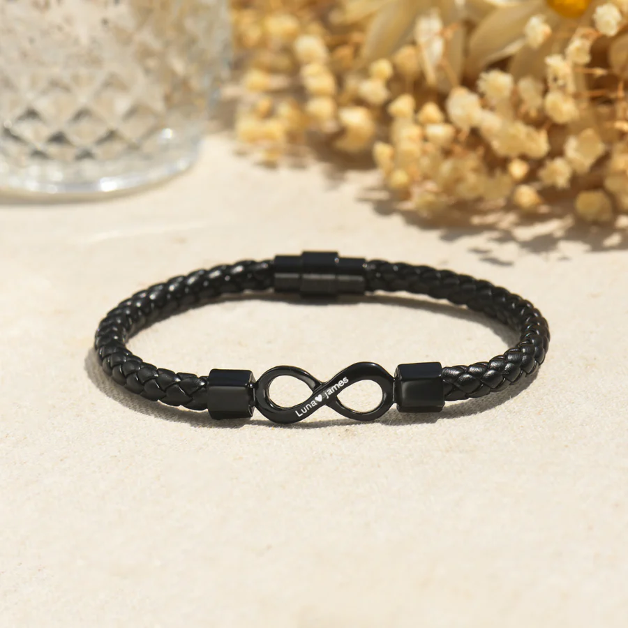 To My Man, Forever & Always Infinite Love Names Bracelet